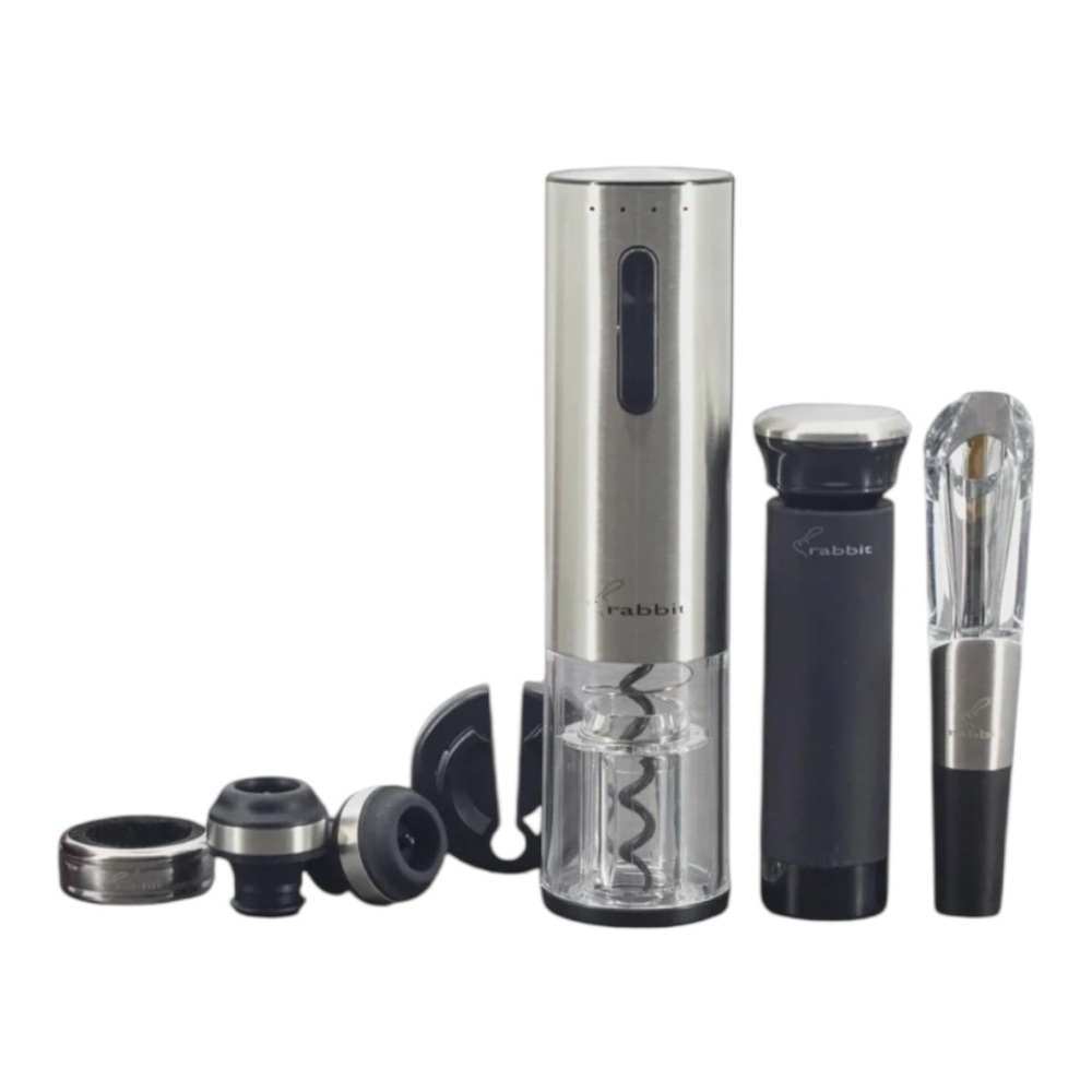 Rabbit Electric Corkscrew and Wine Set 7 Piece Gift House Warming Entertaining